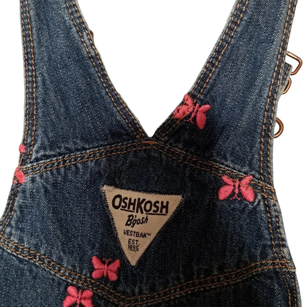 Oshkosh B'Gosh Girl's Embroidered Butterfly Print One Piece Romper 12 Months